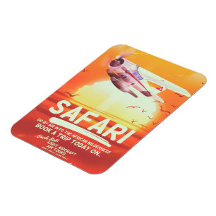 Safari vintage adventure poster. magnet
