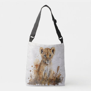  safari watercolor drawing - lion king crossbody bag