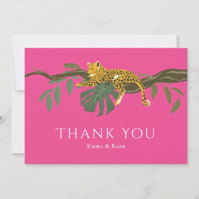 Safari Wedding Jungle Cheetah Thank You (Front)