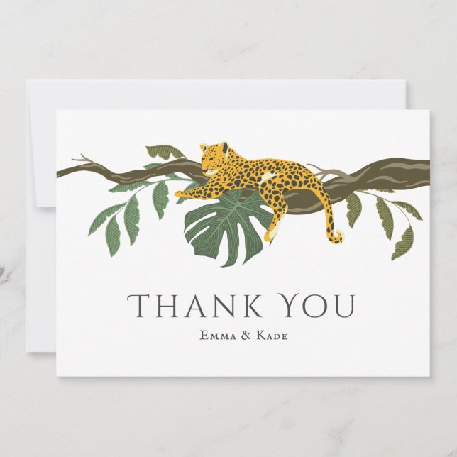 Safari Wedding Jungle Cheetah Thank You Card (Front)