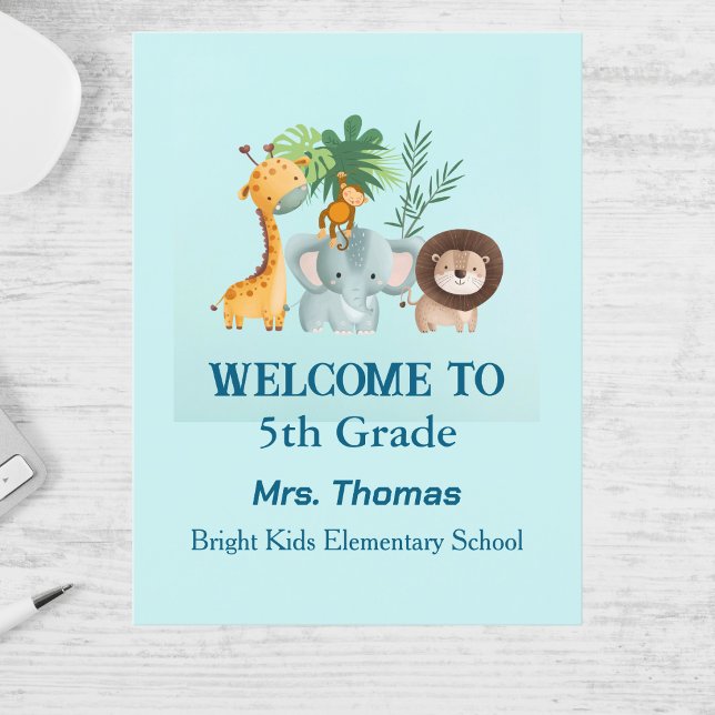 Safari Welcome Back to School Teacher Postcard  (Creator Uploaded)