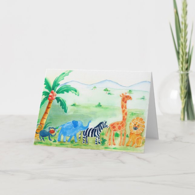 Safari Wild Animal Friends Card (Front)