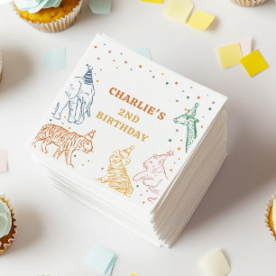 Safari Wild Animals 2nd Birthday Napkin