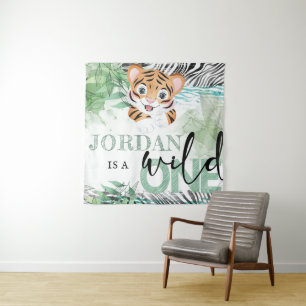 Safari Wild Birthday Lion Personalised Tapestry