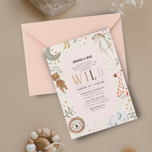 Safari Wild Girl Baby Shower Invitation