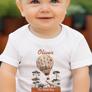 Safari Wild Hot Air Balloon Birthday Toddler T-Shirt