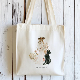 Safari Wild Leopard Boho Lady Personalised Tote Bag