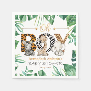 Safari Wild Oh Boy! Baby Shower Napkins