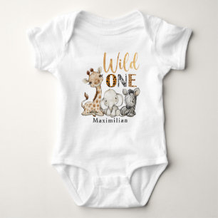 Safari Wild One 1st Birthday Baby Bodysuit