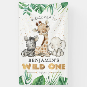 Safari Wild One 1st Birthday Banner