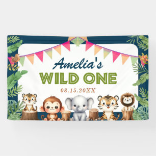 Safari Wild One 1st Birthday Banner