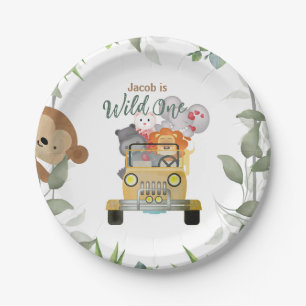Safari Wild One 1st Birthday Boy   Paper Plate