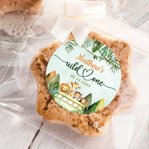 Safari Wild One 1st Birthday Classic Round Sticker