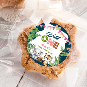 Safari Wild One 1st Birthday Classic Round Sticker