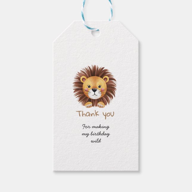 Safari wild one 1st birthday  gift tags (Front)