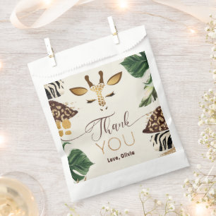 Safari Wild One 1st Birthday gold thank you Favour Bag