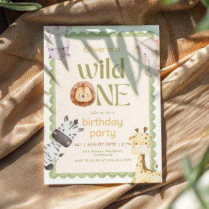 Safari Wild One 1st Birthday Invitation