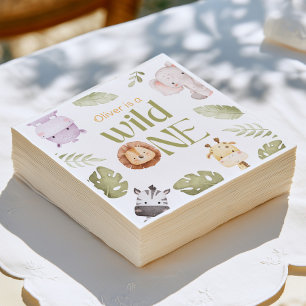 Safari Wild One 1st Birthday Napkin