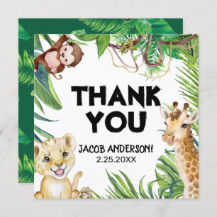 Safari Wild One Animal Jungle Photo 1st Birthday Invitation