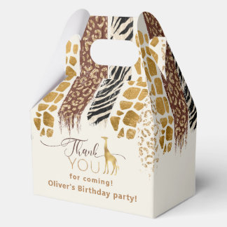 Safari Wild one animal prints birthday Favour Box