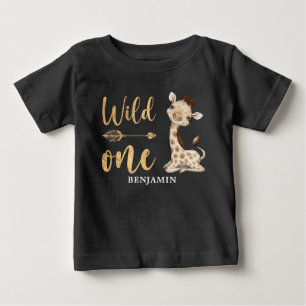 Safari Wild One Baby Animals 1st Birthday Baby  T-Shirt