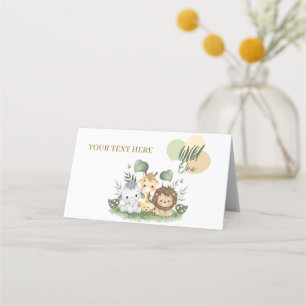Safari Wild One Baby Folded Place Cards! Card