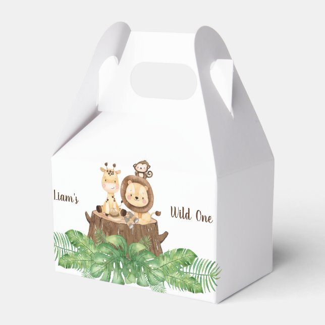 Safari Wild One Balloons Favour Box (Front Side)