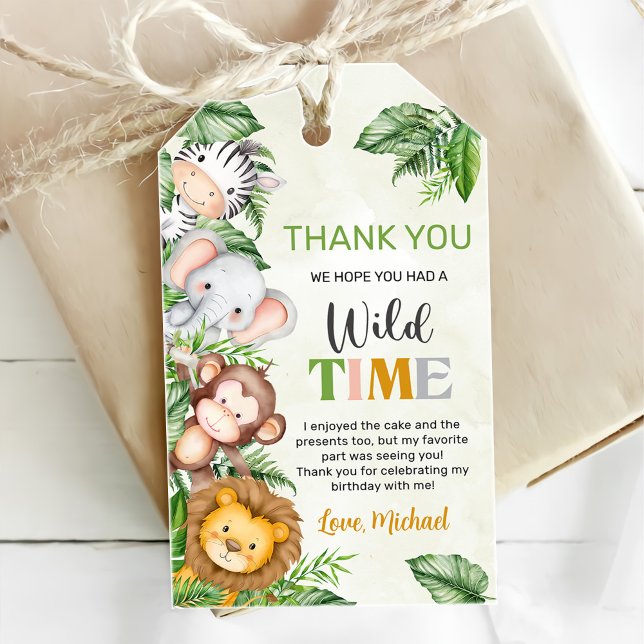 Safari Wild One Birthday Gift Tags (Creator Uploaded)