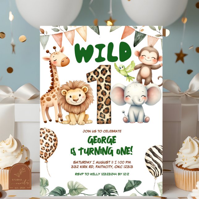 Safari wild one birthday invitation (Creator Uploaded)