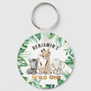 Safari Wild One Birthday Key Ring