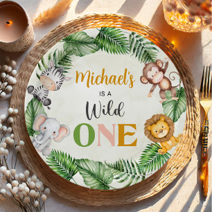 Safari Wild One Birthday Paper Plate
