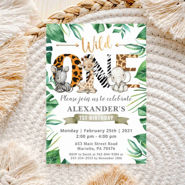 Safari Wild One Birthday Party Invitation (Creator Uploaded)