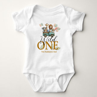 Safari Wild One First Birthday  Baby Bodysuit