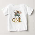 Safari Wild One First Birthday  Baby T-Shirt<br><div class="desc">Let your little explorer embrace their wild side with our Safari Wild One First Birthday Baby T-Shirt! Crafted with soft, comfortable fabric, this adorable tee features vibrant safari animals and 'Wild One' typography, perfect for your little adventurer's special day. It's a must-have for celebrating their first journey into the wild!...</div>