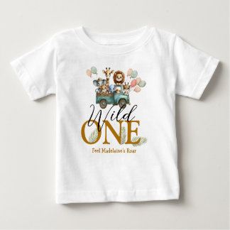 Safari Wild One First Birthday  Baby T-Shirt