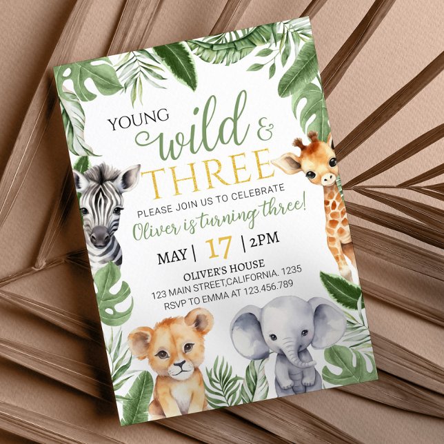 Safari Wild One First Birthday Invitation (Creator Uploaded)