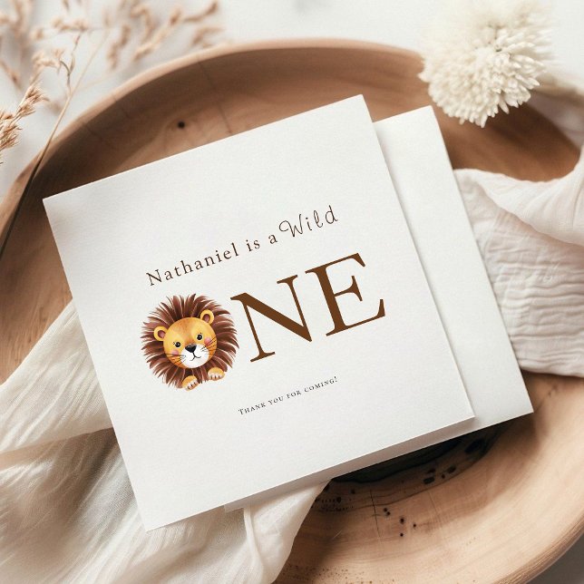 Safari wild one first  birthday  napkin (Creator Uploaded)