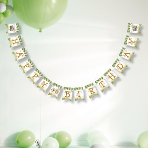 Safari Wild One First Happy Birthday  Bunting