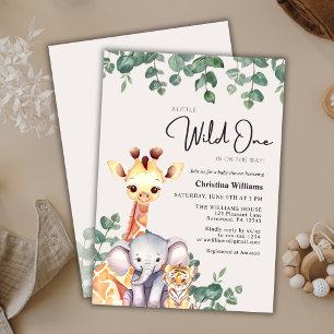 Safari Wild One Gender Neutral Baby Shower Invitation