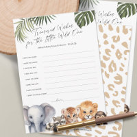 Safari Wild One Themed Baby Boy Wishes card