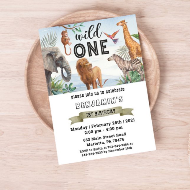 Safari Wild One Twins Birthday Party Invitation (Creator Uploaded)