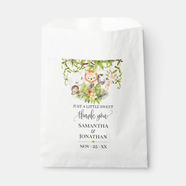 Safari Wild Zoo Baby Animals Baby Shower Favour Bag (Front)