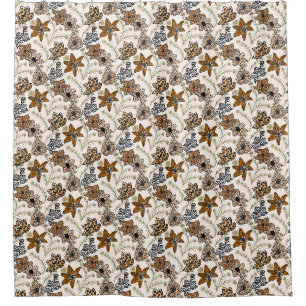 Safari Wildflowers - Modern Animal Print Floral Shower Curtain