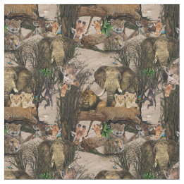 Safari Wildlife Destination Repeat Pattern Fabric