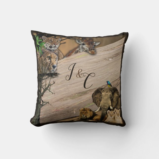 Safari Wildlife Pillow (Front)