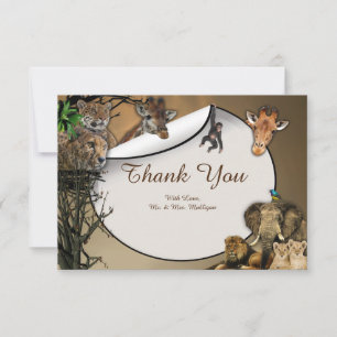 Safari Wildlife Thank You Card