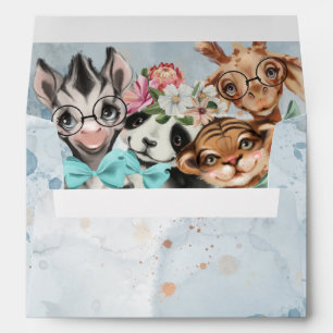 Safari wildone baby name jungle animals envelope