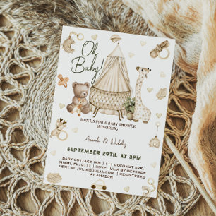 Safari Woodland Nursery Boho Baby Shower Invitation