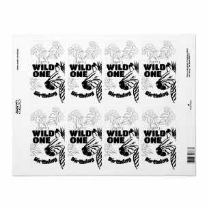 Safari Zebra Hand Drawn Wild Party Birthday Favour