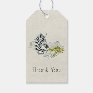 Safari Zebra Wild Exotic Animal Thank You Gift Tags